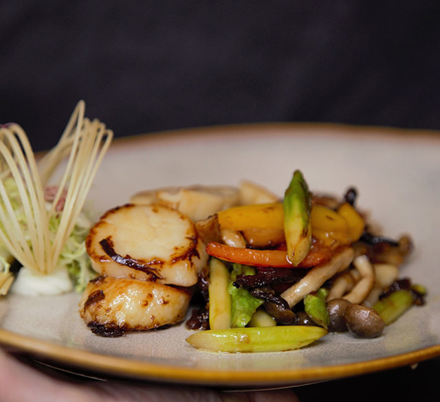 油鸡枞菌煎带子