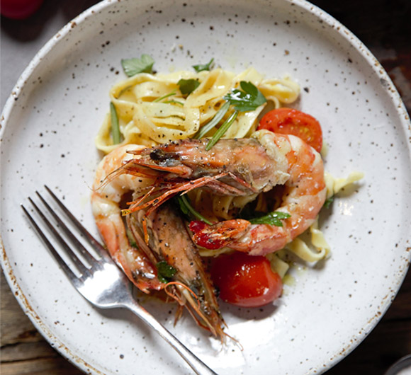 大明虾蛋黄宽面